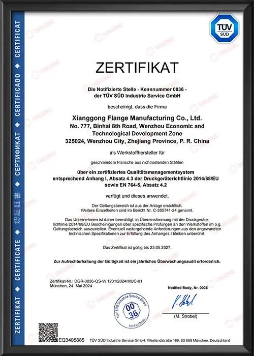 PED Certificate
